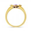 14K Yellow Gold Pear Amethyst East West Semi Precious Ring