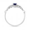 14K White Gold Oval Sapphire and Diamond Burst Ring