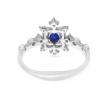 14K White Gold Oval Sapphire and Diamond Burst Ring