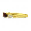 14K Yellow Gold East West Marquise Garnet and Diamond Semi Precious Ring