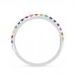 14K White Gold Genuine Rainbow Sapphire Band