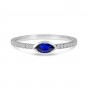 14K White Gold East West Sapphire and Diamond Precious Marquise Ring