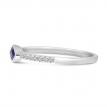 14K White Gold East West Sapphire and Diamond Precious Marquise Ring