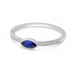 14K White Gold East West Sapphire and Diamond Precious Marquise Ring