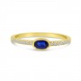 14K Yellow Gold East West Oval Sapphire and Diamond Precious Ring