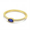 14K Yellow Gold East West Oval Sapphire and Diamond Precious Ring