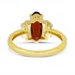 14K Yellow Gold Oval North South Garnet and Diamond Art Deco Semi Precious Ring