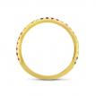 14K Yellow Gold Genuine Rainbow Sapphire Band