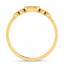 14K Yellow Gold Oval Peridot and Diamond Stackable Ring