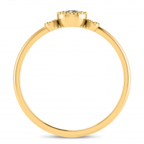 14K Yellow Gold 4mm Round White Topaz Millgrain Birthstone Ring
