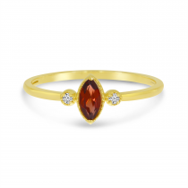 14K Yellow Gold Marquis Garnet Birthstone Ring