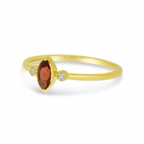 14K Yellow Gold Marquis Garnet Birthstone Ring