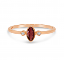10K Rose Gold Marquis Garnet Birthstone Ring
