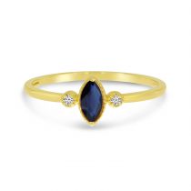 14K Yellow Gold Marquis Sapphire Birthstone Ring