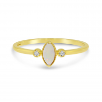 14K Yellow Gold Marquis Opal Birthstone Ring