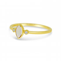 14K Yellow Gold Marquis Opal Birthstone Ring