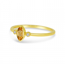 14K Yellow Gold Marquis Citrine Birthstone Ring