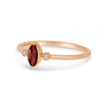 14K Rose Gold Marquis Garnet Birthstone Ring