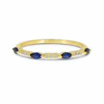 14K Yellow Gold Marquis Ruby & Diamond Stackable Ring