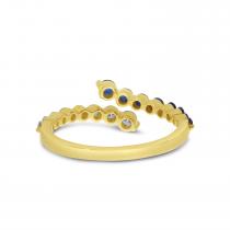 14K Yellow Gold Sapphire and Diamond Bypass Ring