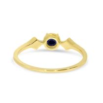 14K Yellow Gold Sapphire and Diamond Birthstone Ring