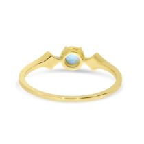14K Yellow Gold Blue Topaz and Diamond Ring