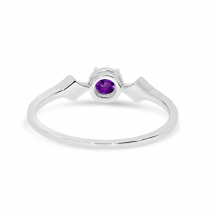 14K White Gold Amethyst and Diamond Ring