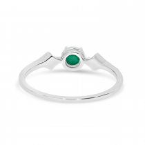 14K White Gold Emerald and Diamond Ring