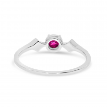 14K White Gold Pink Tourmaline and Diamond Ring