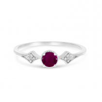 14K White Gold Ruby and Diamond Ring