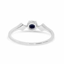 14K White Gold Sapphire and Diamond Ring