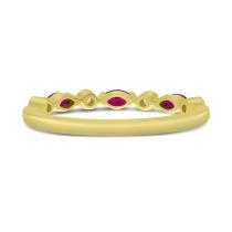 14K Yellow Gold Marquise Ruby and Diamond Stackable Band