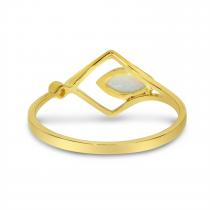 14K Yellow Gold Opal and Diamond Geometric Ring