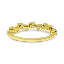 14K Yellow Gold Round Opal Band