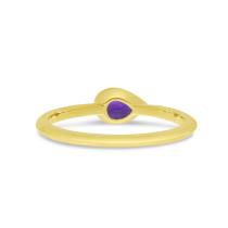 14K Yellow Gold Pear Amethyst Semi Precious Ring