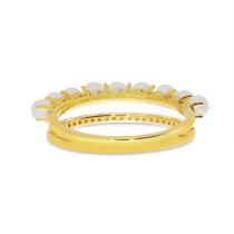 14K Yellow Gold Diamond and Pearl Band