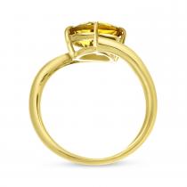 14K Yellow Gold Oval Citrine Swirl Semi Precious Ring