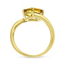 14K Yellow Gold Oval Citrine Swirl Semi Precious Ring