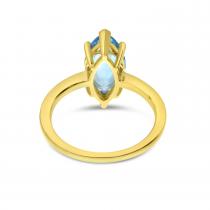 14K Yellow Gold Marquise Blue Topaz Semi Precious Ring