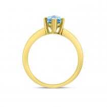 14K Yellow Gold Marquise Blue Topaz Semi Precious Ring