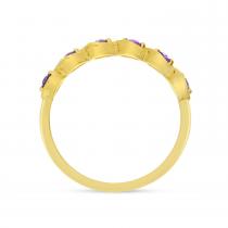 14K Yellow Gold Amethyst Semi Precious Band