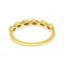 14K Yellow Gold Amethyst Semi Precious Band