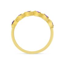 14K Yellow Gold Amethyst Semi Precious Band