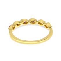 14K Yellow Gold Amethyst Semi Precious Band