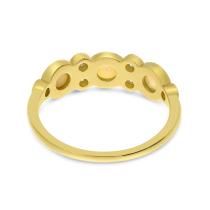 14K Yellow Gold Opal and Diamond Band
