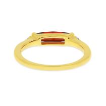 14K Yellow Gold East to West Baguette Garnet Semi Precious Ring