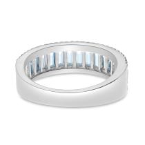 14K White Gold Baguette Aquamarine and Diamond Band