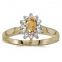 14k Yellow Gold Oval Citrine And Diamond Ring