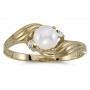 14k Yellow Gold Pearl And Diamond Ring