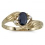 14k Yellow Gold Oval Sapphire And Diamond Ring